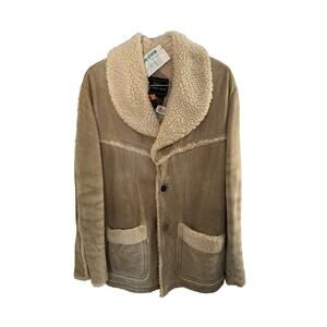 Sears Western Outdoor Wear Suede Leather Sherpa Lined Heavy Size Mens LARGE